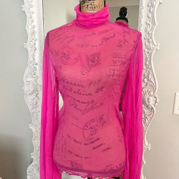 AUTHENTIC Dolce & Gabbana VINTAGE Neon Pink Pleat Dress Top - Picture 3 of 15